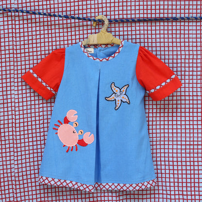 Crabby Coastline A-Line Dress
