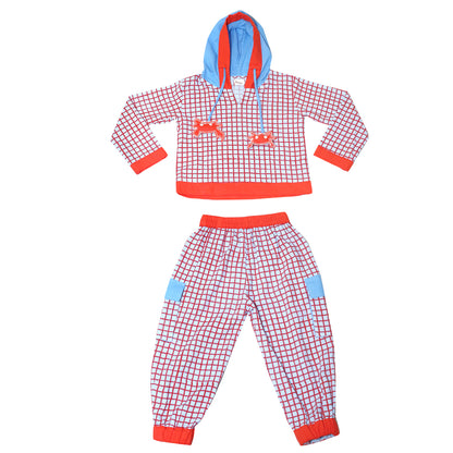 Red Crab Checkered Hoodie Co-ord Set