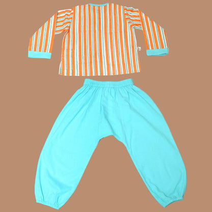 OctoSplash Striped Kurta & Lagoon Pant Set