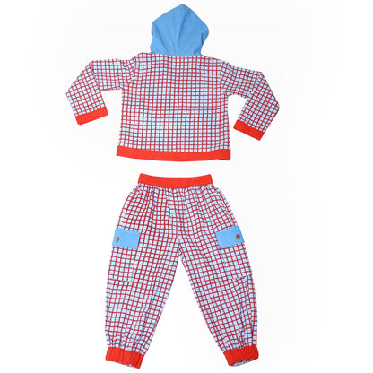 Red Crab Checkered Hoodie Co-ord Set