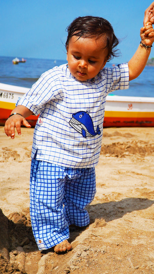 Blue Whale Checkered Co-ord Set