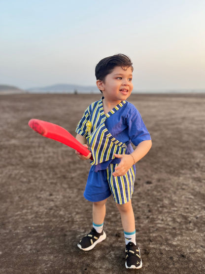 Ocean Stripe Kimono Co-ord Set