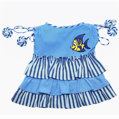 Blue Lagoon Ruffle Fish Top