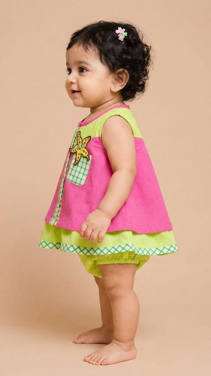 Colorblock Hot pink set