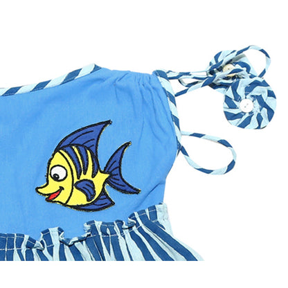 Blue Lagoon Ruffle Fish Top