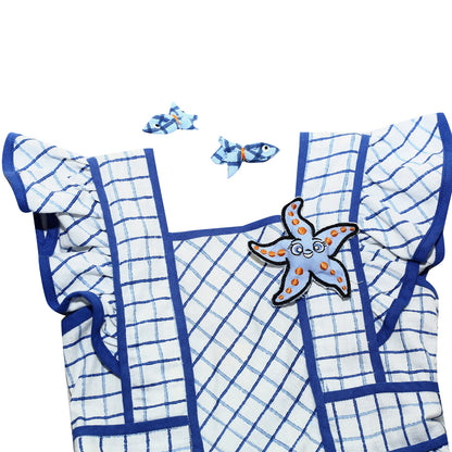 Sea Star Checkered Pinafore Dress