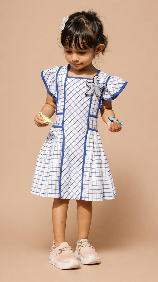 Sea Star Checkered Pinafore Dress
