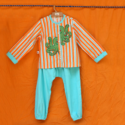 OctoSplash Striped Kurta & Lagoon Pant Set