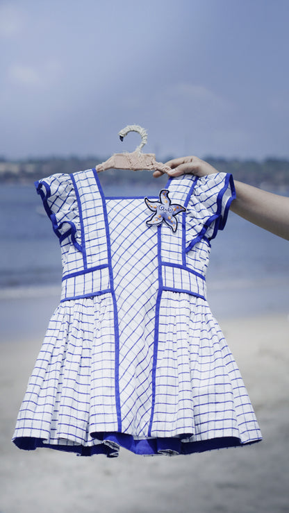Sea Star Checkered Pinafore Dress