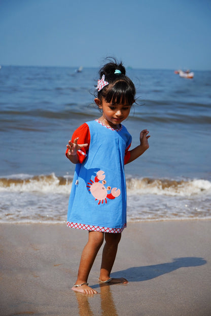 Crabby Coastline A-Line Dress