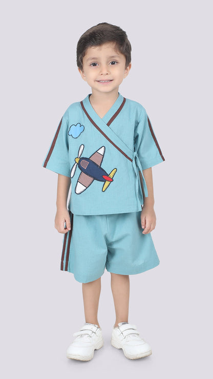 Sky Top & Shorts Set