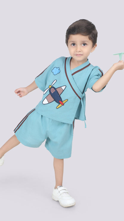 Sky Top & Shorts Set