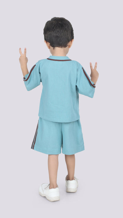 Sky Top & Shorts Set