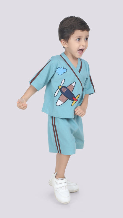Sky Top & Shorts Set