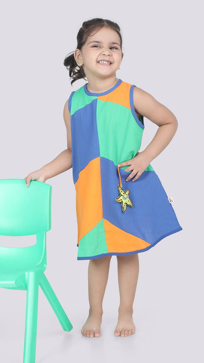 Stella Color-Blocked A-Line Dress