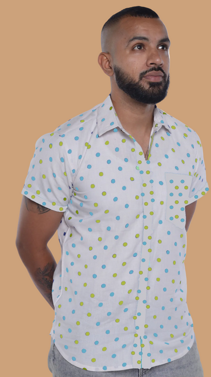 Men'S Polka Dot Print Shirt
