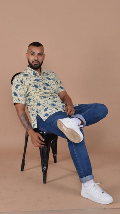 Blue Cloud Button-Down Shirt