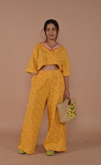 Saffron Bloom Cropped Co-ord Set