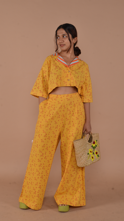 Saffron Bloom Cropped Co-ord Set