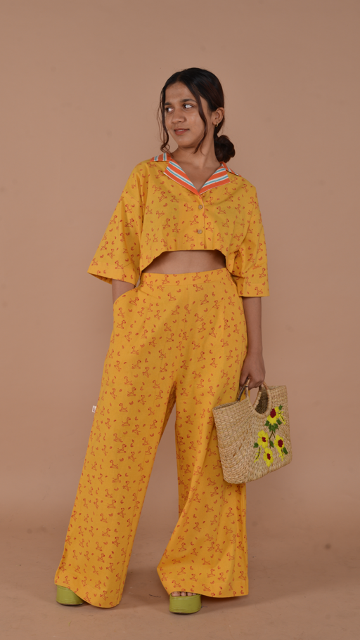 Saffron Bloom Cropped Co-ord Set