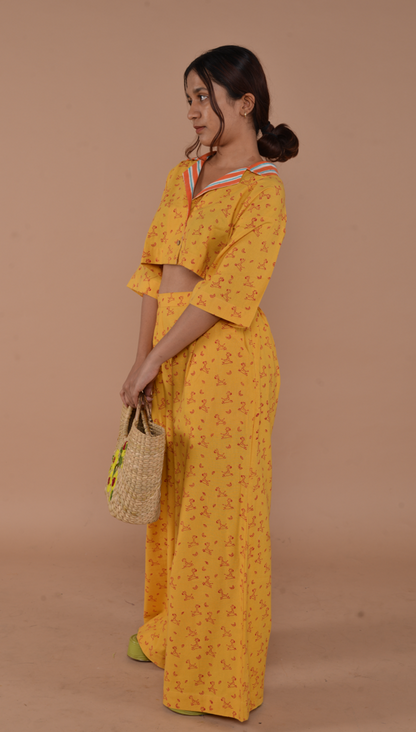 Saffron Bloom Cropped Co-ord Set