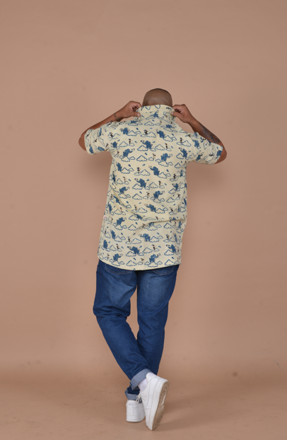Blue Cloud Button-Down Shirt