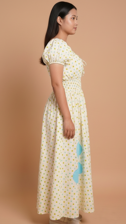 Polka Dot Flower Patch Dress