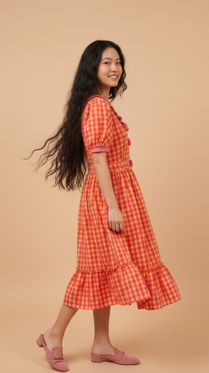 Radiate Sunshine Gingham Heart Dress