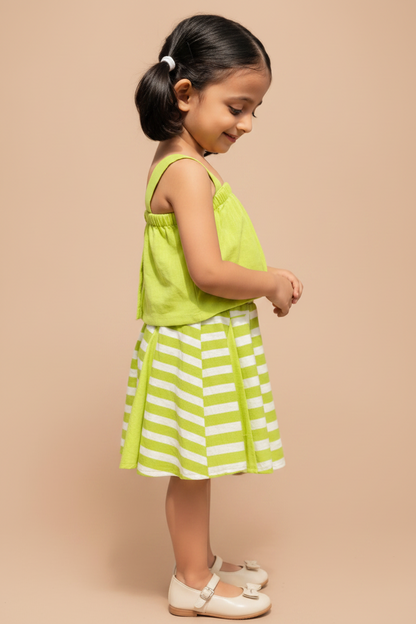 Lime Pop Handloom Skirt Set