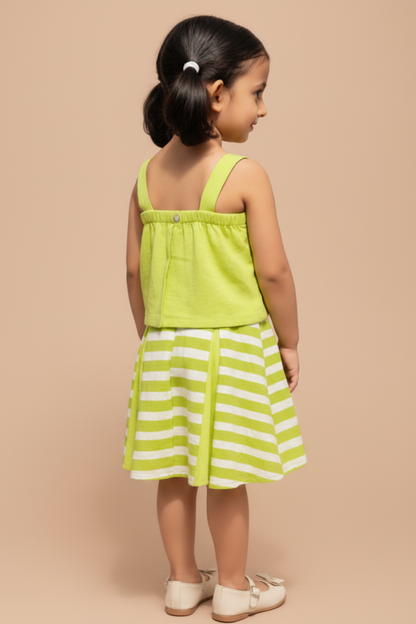 Lime Pop Handloom Skirt Set