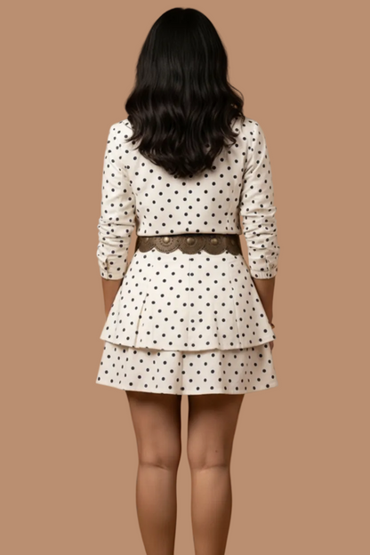 Polka Breeze Puff-Sleeve Co-ord Set