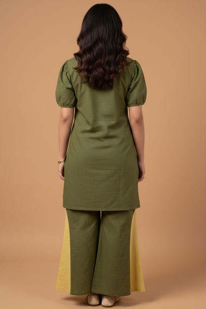 Olive Blossom Comfort Tunic Set