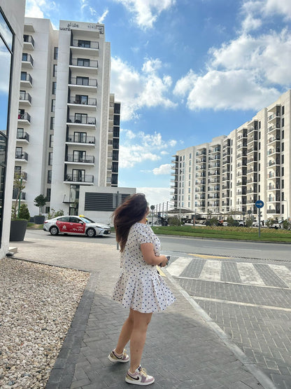 Polka Breeze Puff-Sleeve Co-ord Set