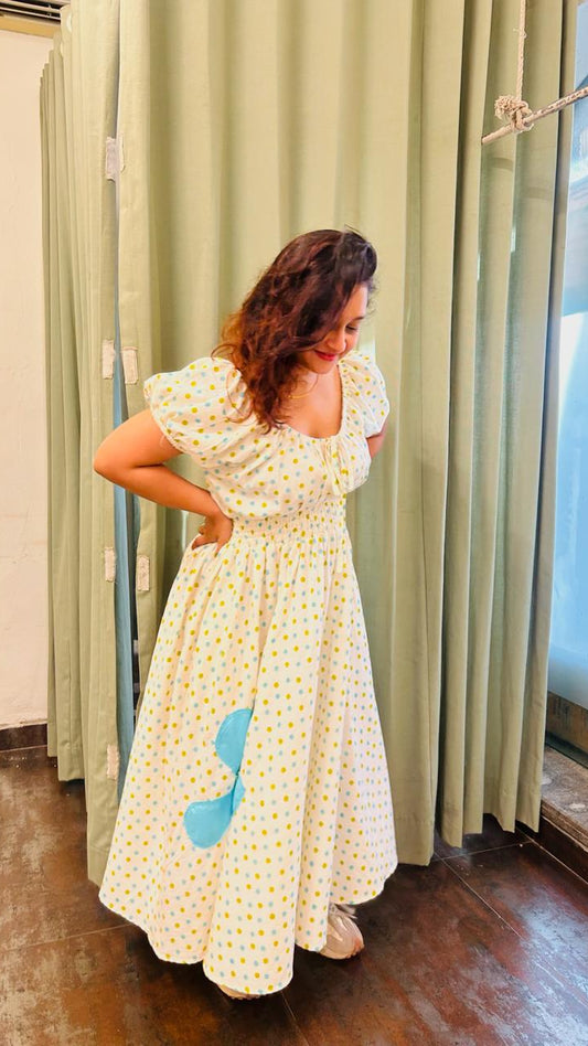 Polka Dot Flower Patch Dress