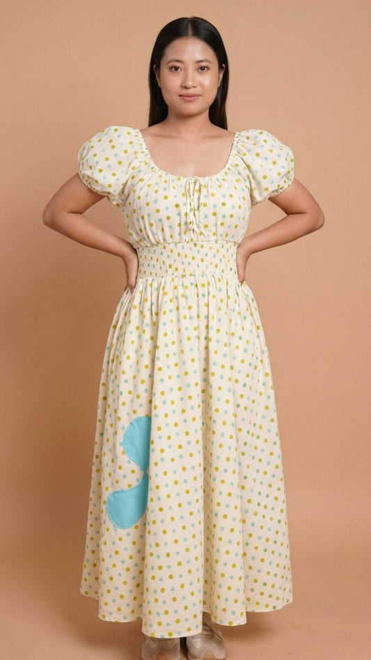 Polka Dot Flower Patch Dress