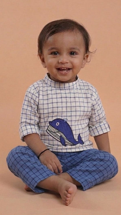 Blue Whale Checkered Co-ord Set
