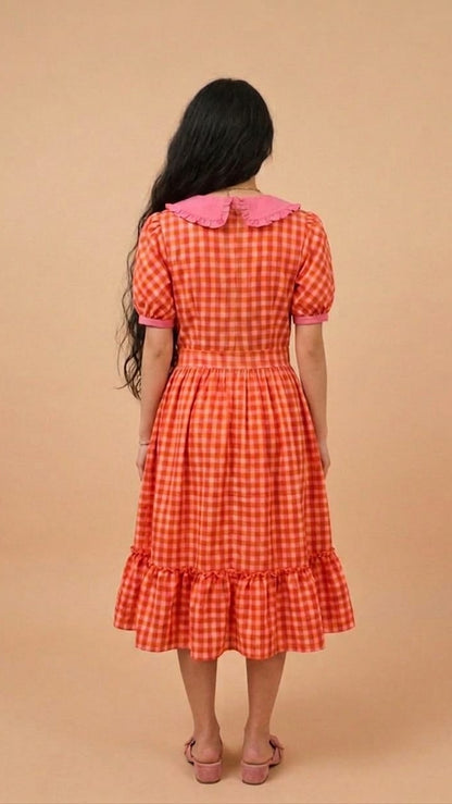 Radiate Sunshine Gingham Heart Dress