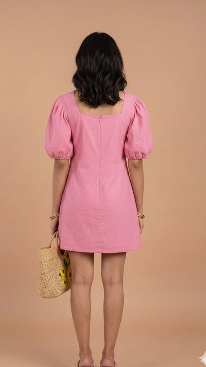 Rosy Short Flower Dress