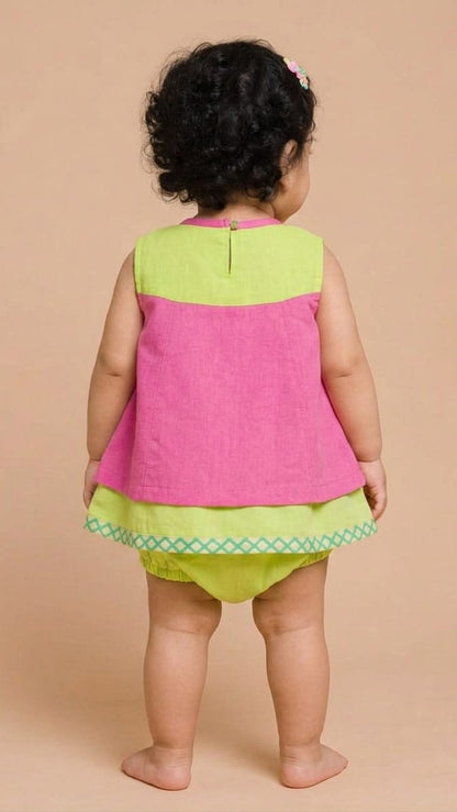 Colorblock Hot pink set
