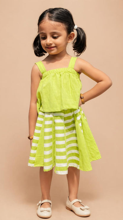 Lime Pop Handloom Skirt Set