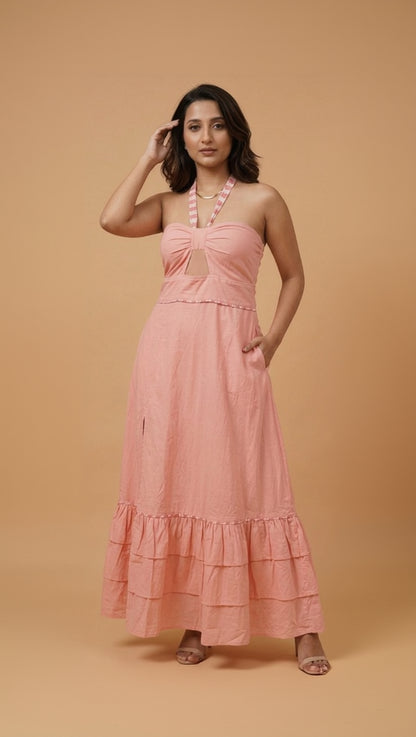 Lagoon Glow Slit Dress