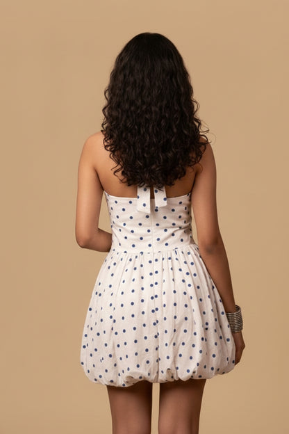 Halter Neck Cupcake Peplum Dress