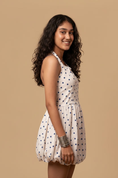 Halter Neck Cupcake Peplum Dress