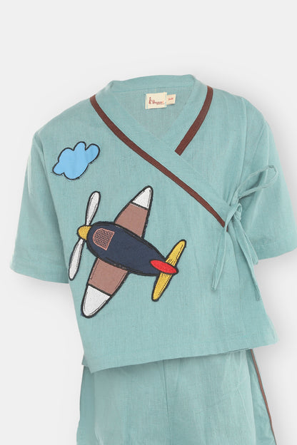Sky Top & Shorts Set