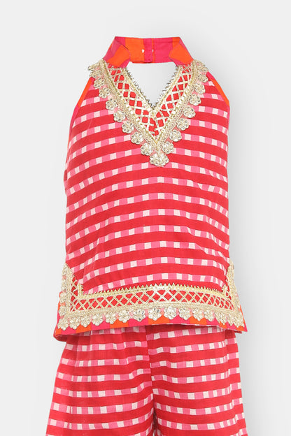 Shanaya Halter Neck Kurti & Sharara Set